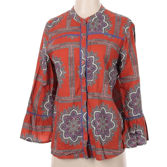 Anthropologie PORRIDGE Verity Paisley Floral Print Bell Sleeve Blouse Size Small - Picture 5 of 10